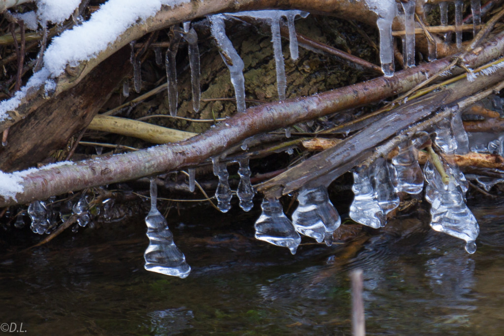 Eiszapfen im Wasser