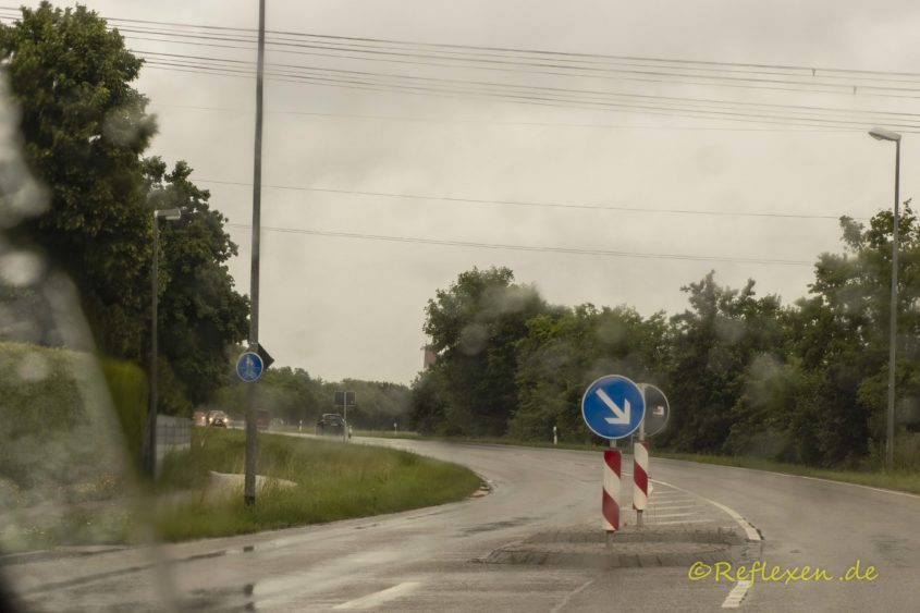 Regenwetter auf der Straße